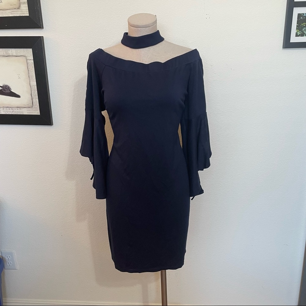 Venus Off The Shoulder Chocker Navy Blue Dress size 4